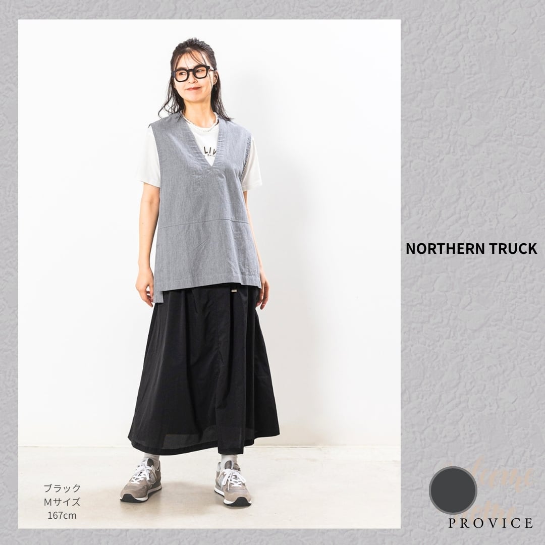 NORTHERN TRUCK/NCBP6179/タックギャザースカート/夏スカート/薄ロング