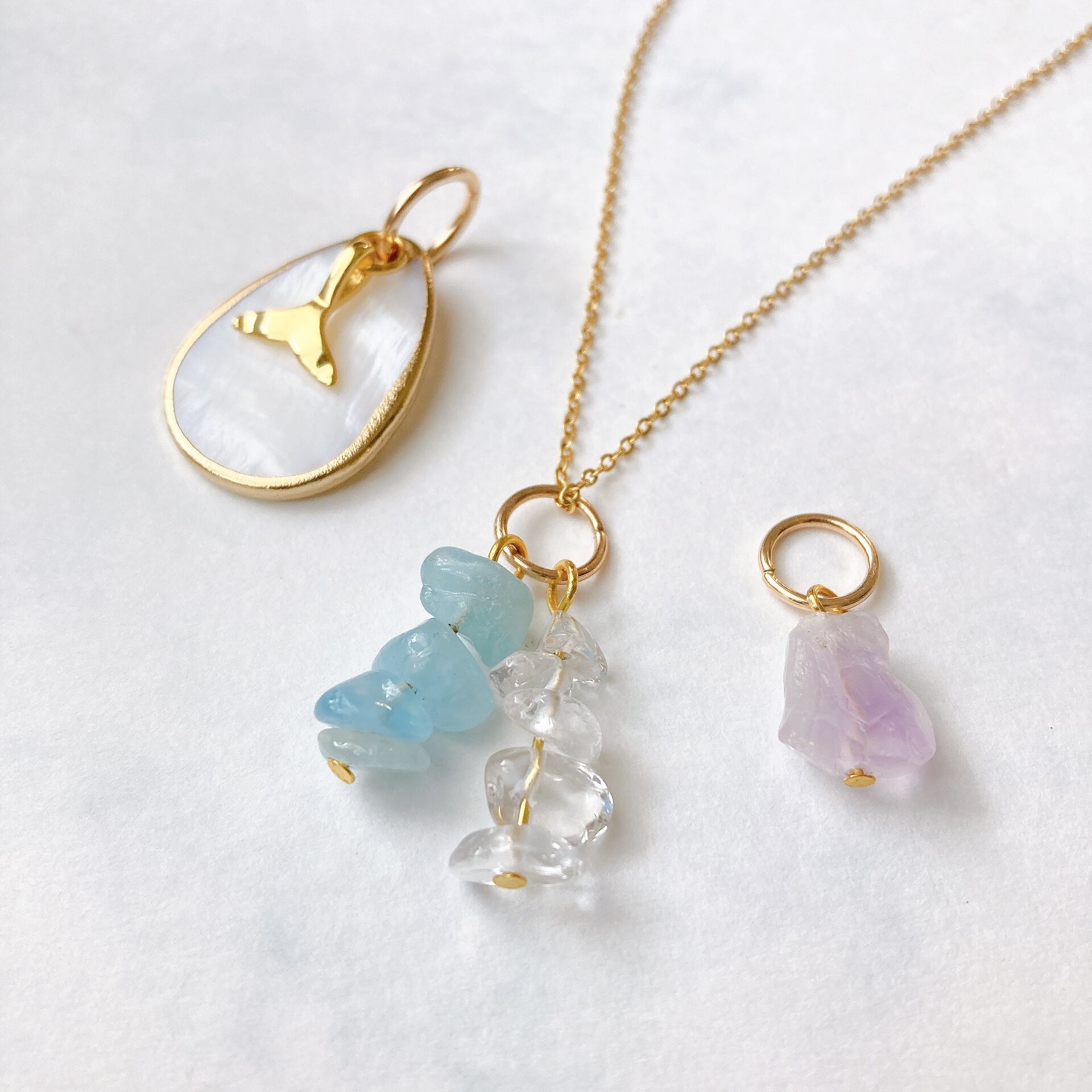 天然石付け替えネックレス 天然石 チャーム 付け替え 3パターン | おは