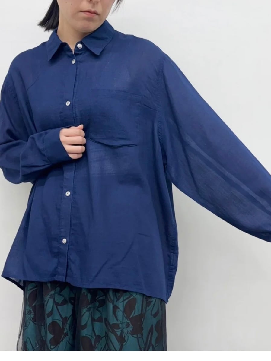 シニカルデニムシャツ　美品 送料無料】CYNICAL(シニカル)シアーデニムシャツ シアー シャツ