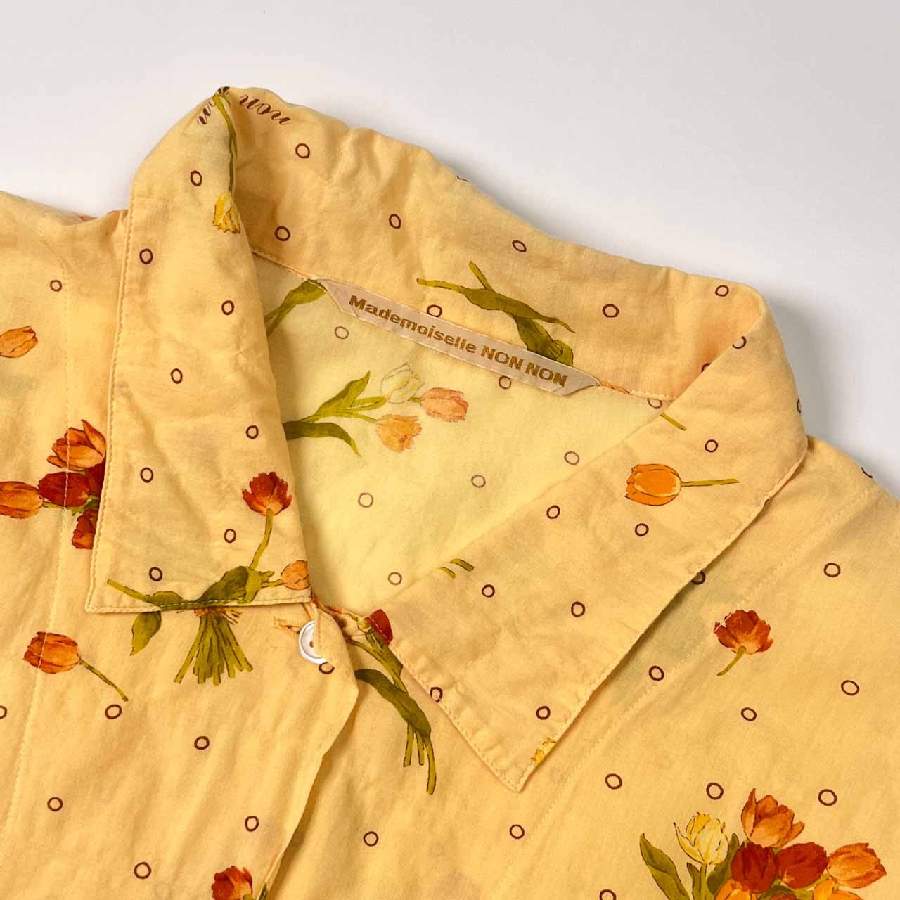 Mademoiselle NON NON マドモアゼルノンノン 花柄 長袖シャツ L/イエロー レディース