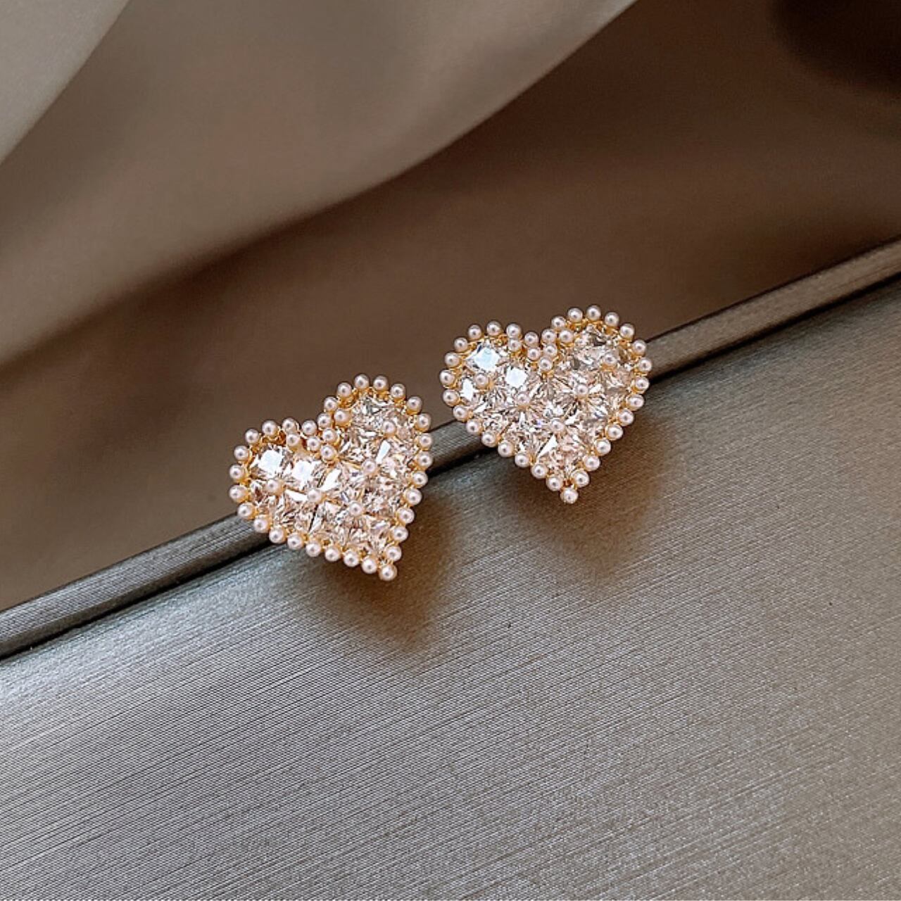 ハートパール ピアス A4445