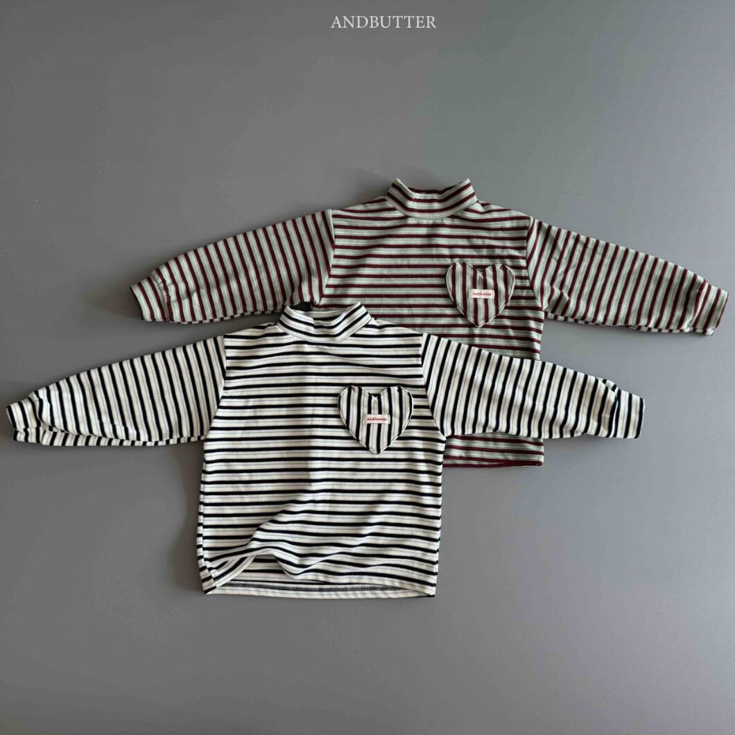 ハートポケットハイネック ※ジュニアsize 【andbutter】