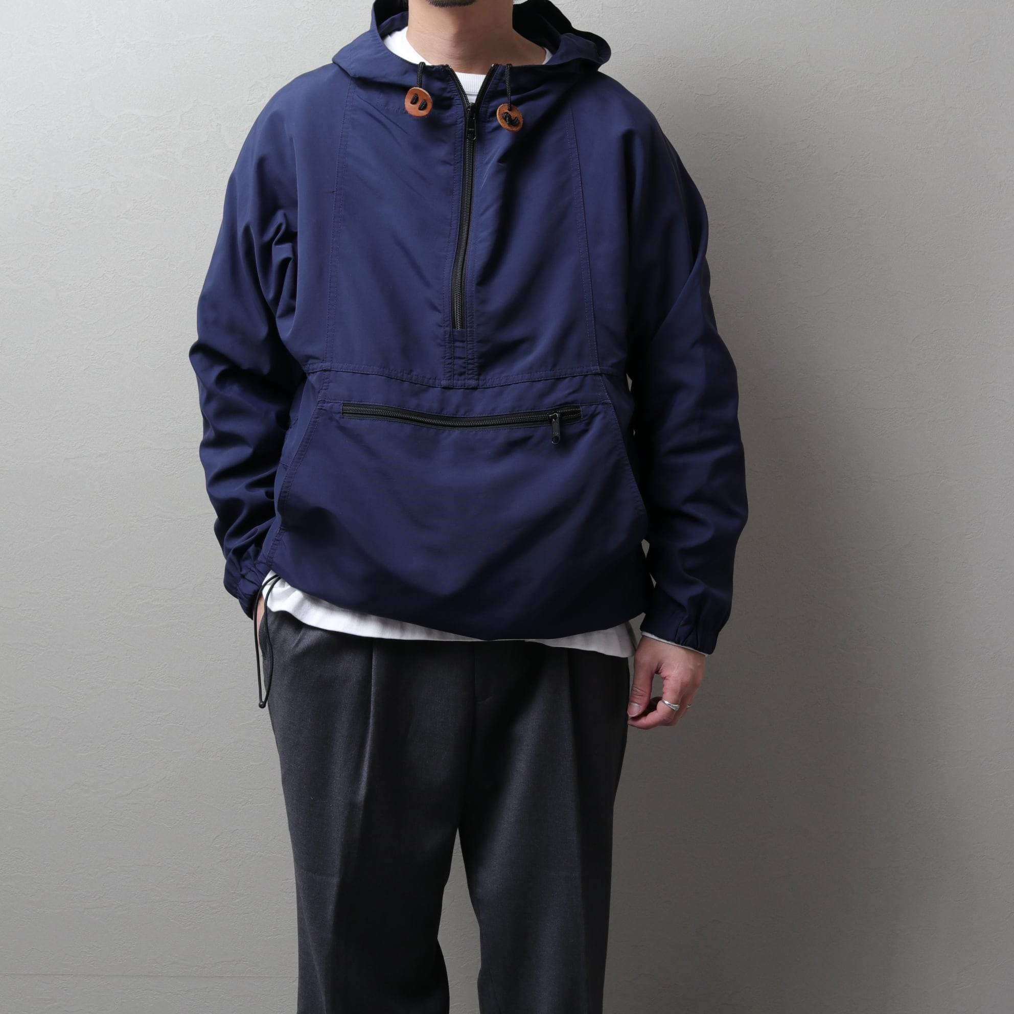00's L.L.Bean Nylon Anorak Parka, navy 323363 126070018 | ulc