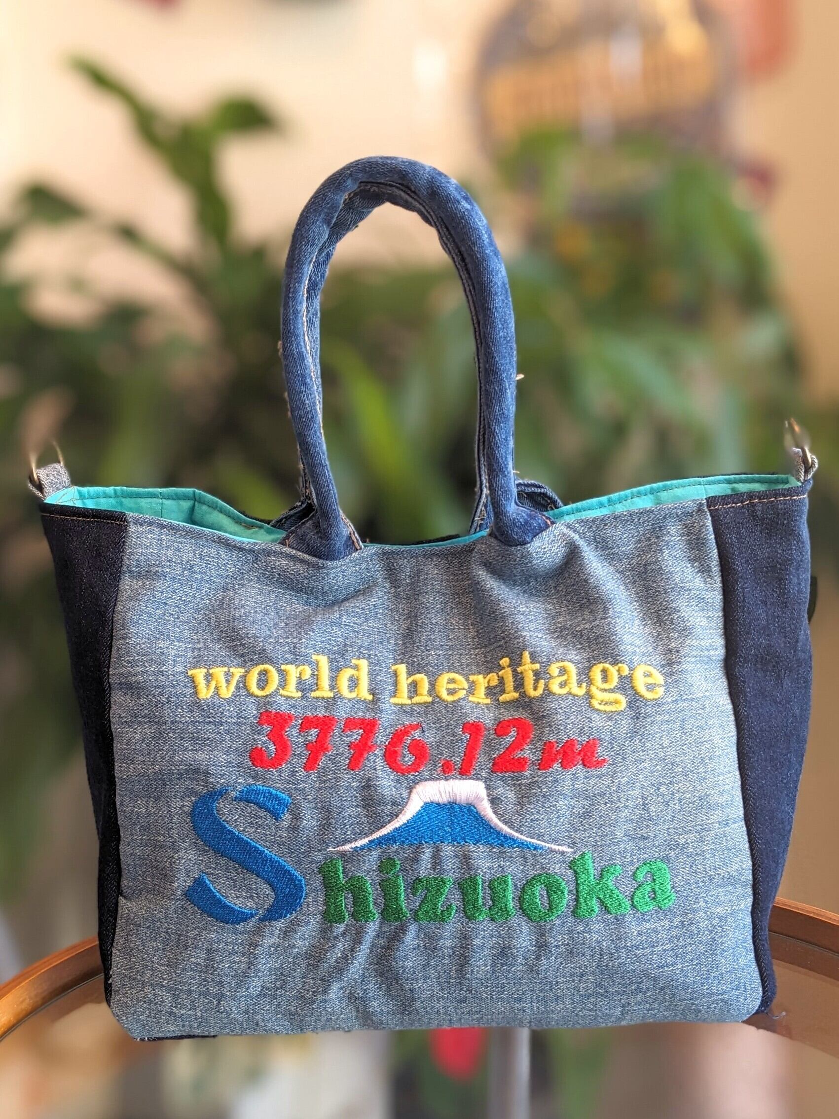 静岡富士山刺繍リメイクデニムBag | ハッピートイ伊豆