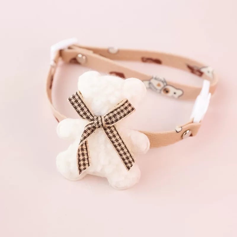 モコモコくまちゃん⭐︎猫首輪