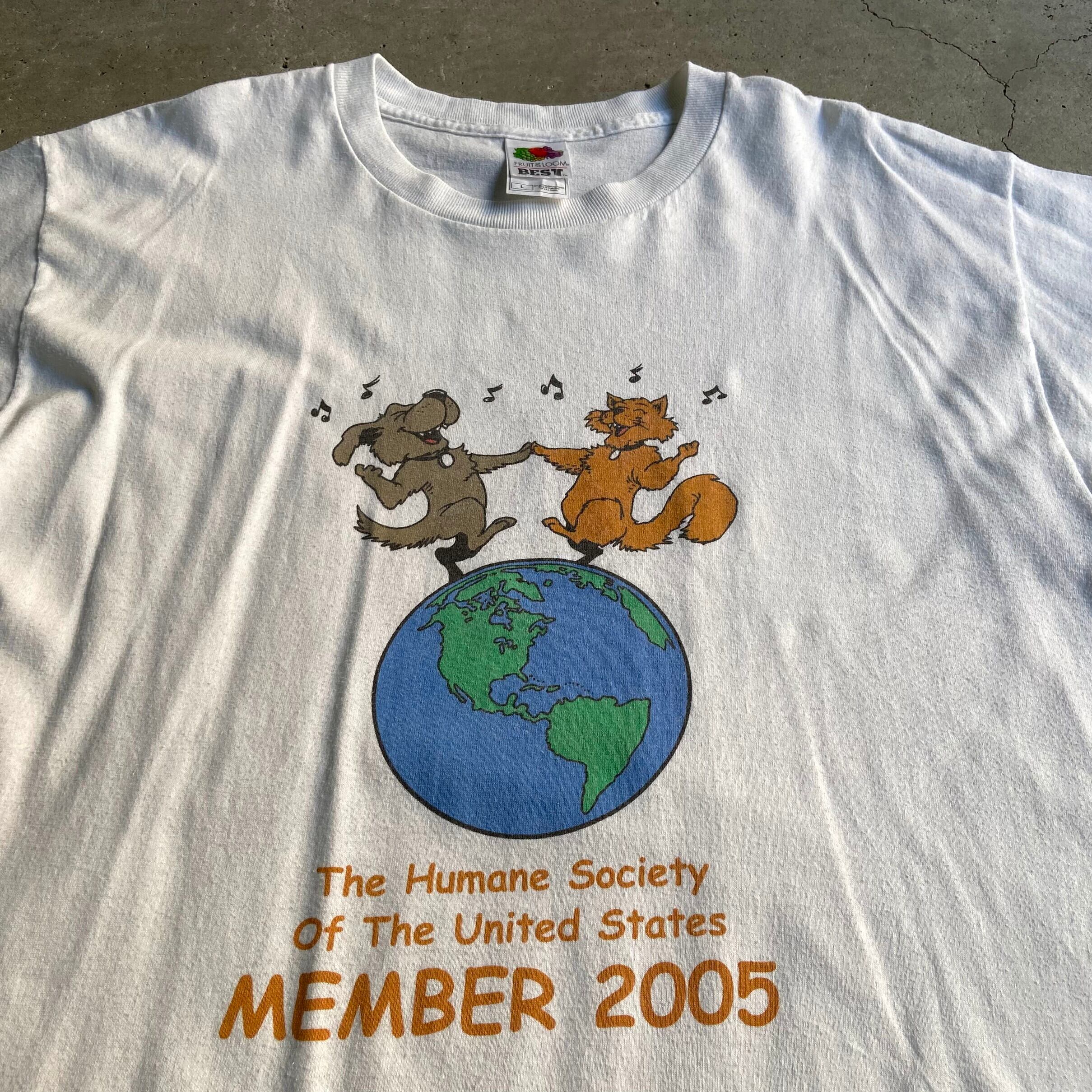 00年代 The Humane Society オオカミ 狼 アニマルプリント Tシャツ