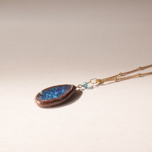 陶器ネックレス  みずたまりno.9 しずく