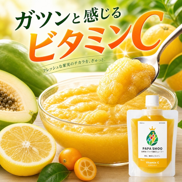 青パパイヤ酵素スムージー ビタミンC｜常温保存 飲むゼリー 日向夏 金柑 パウチ