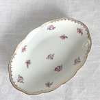 ラヴィエ　オーバルプレート　中皿　小花散る白磁 12twdz14-2