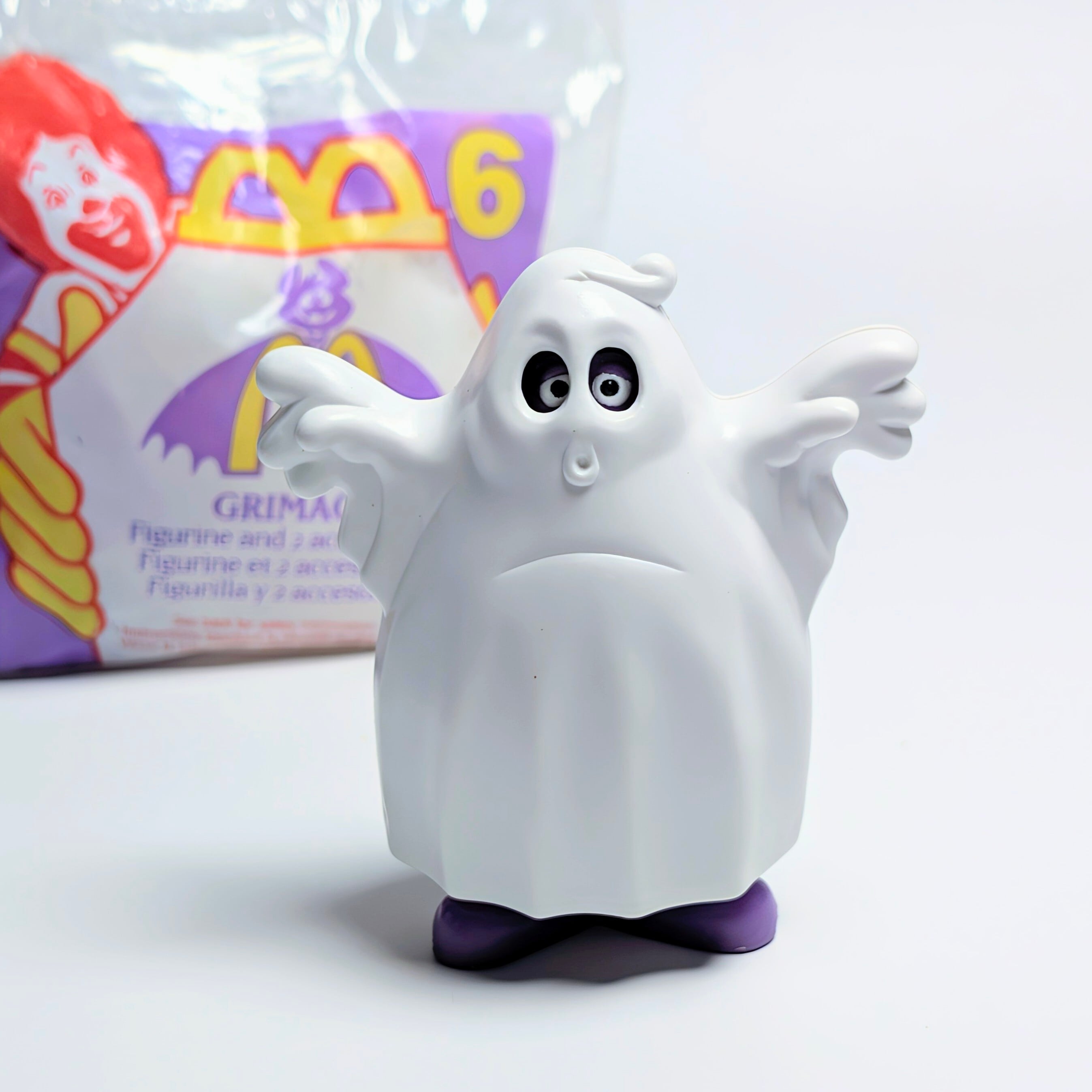 ☆ DEADSTOCK / VINTAGE 1995☆【 McDonald's  ( マクドナルド ) 】1995年海外マクドナルドミールトイ / ハロウィンシリーズ『 What am I going to be for HALLOWEEN? 』Grimace グリマス・スプーキーゴースト 未開封 / ハッピーミール 〚アメリカン雑貨 アメトイ〛