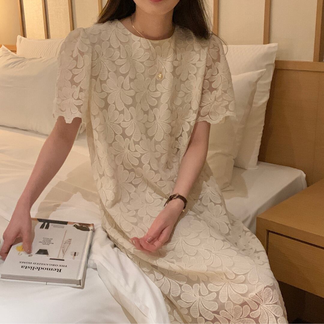 総レースフラワーワンピース 11950