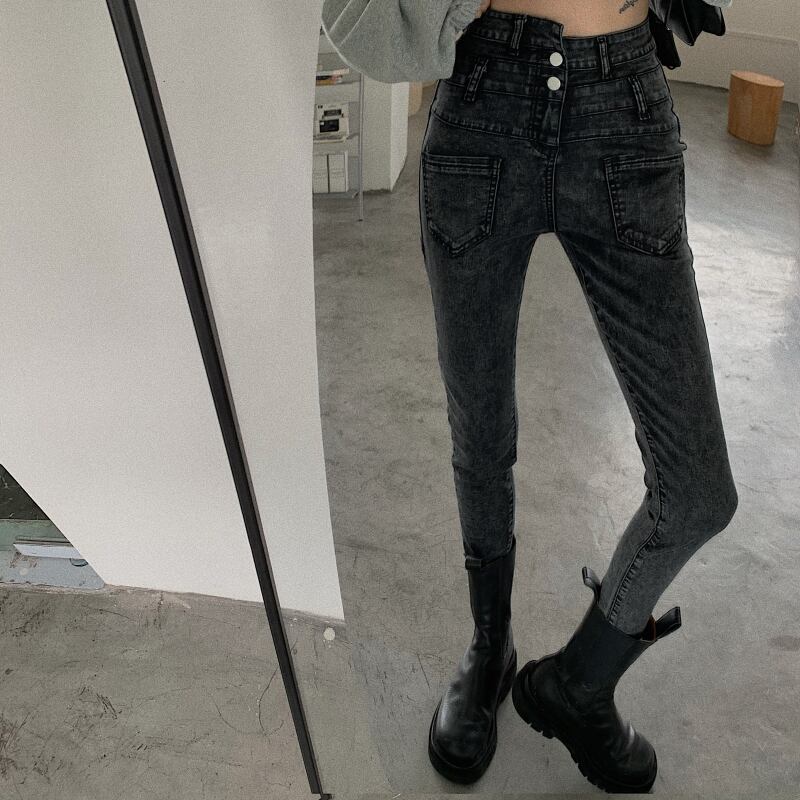 スキニージーンズ2020年秋新作パンツレディースハイウエストスリムハイデニムパンツオールマッチパンツ ドラファッションホール72021247649