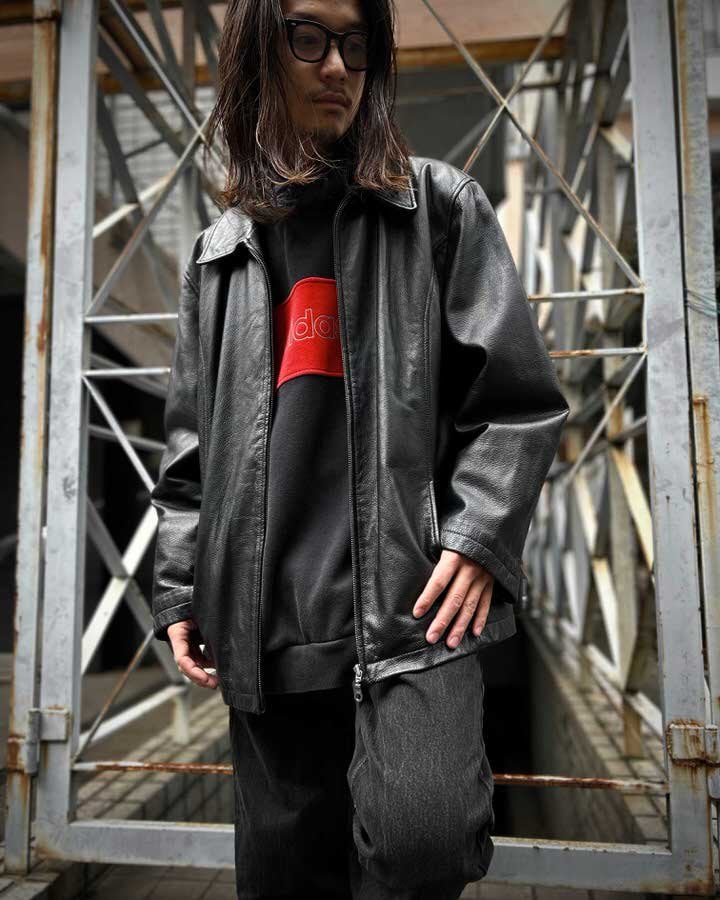 90s vintage single riders leather jacket