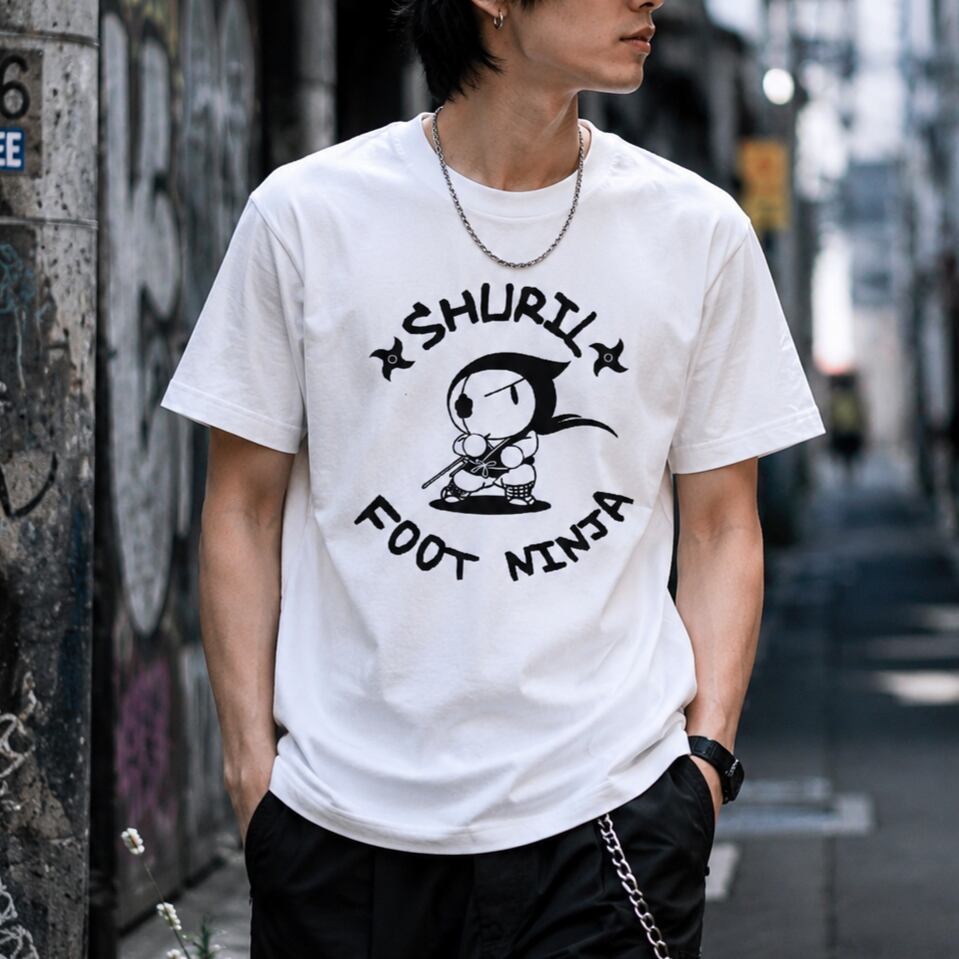 Ninja Shuril Tシャツ 白 White 半袖 忍者 シュリル | FOOTNINJA