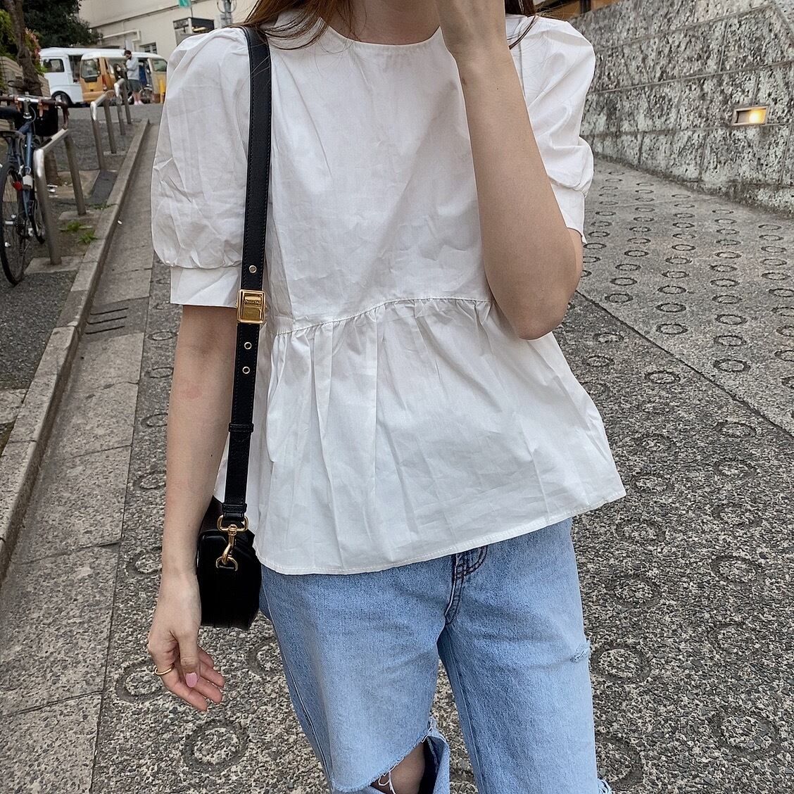 Peplum blouse/white (5月下旬〜6月上旬頃発送予定)