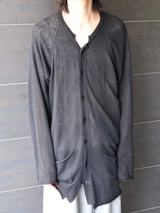 【yohji yamamoto pour homme】oversize bicolor summer cardigan