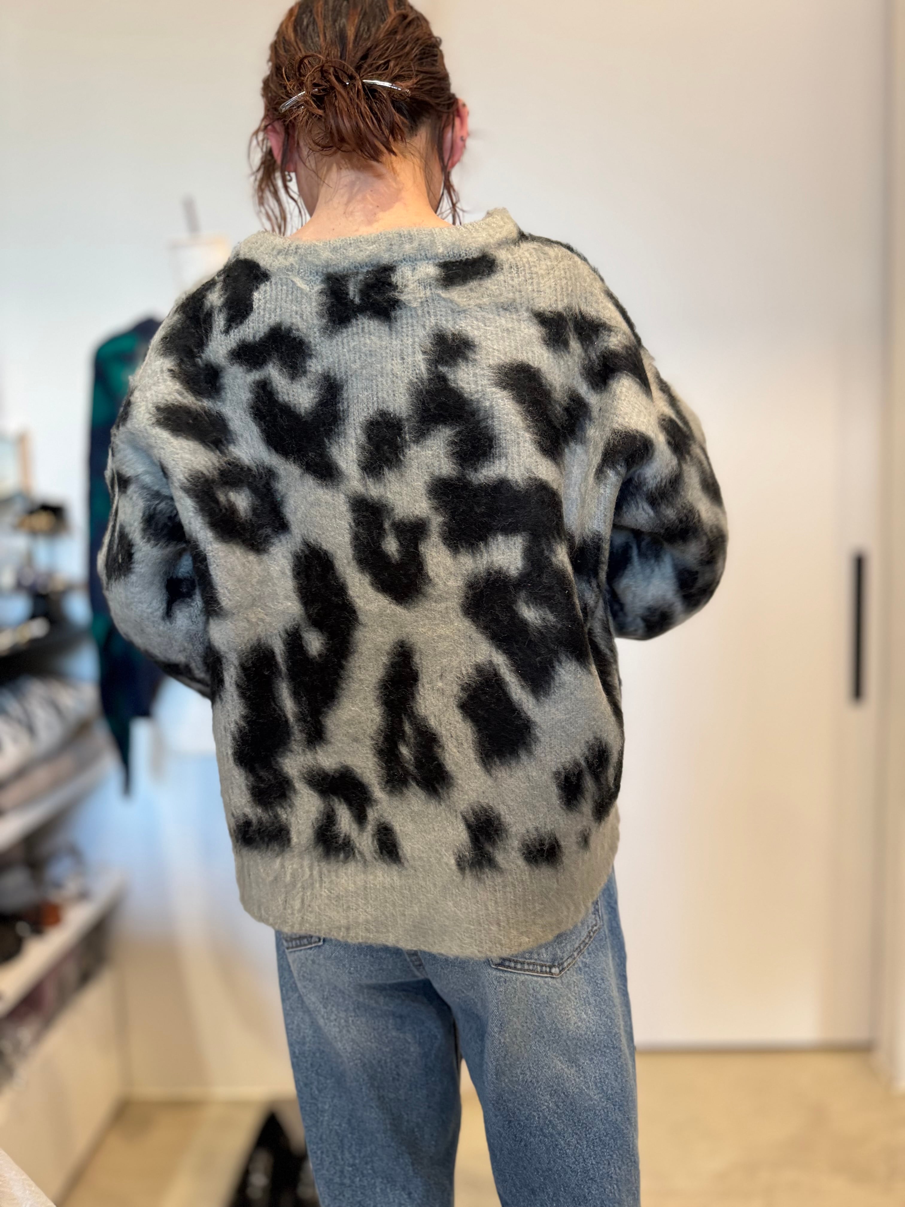 【SELECT】レオパード柄ニットプルオーバー