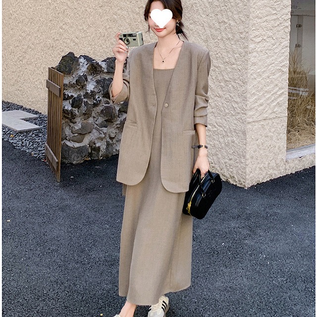【セットアップ】大きいサイズ セットアップ レディース おしゃれ ママ ワンピース ノーカラー ジャケット春 夏 秋 20代 30代 40代 50代 きれいめ ママ 入園式 卒園式 入学式 卒業式 成人式 食事会 女子会 謝恩会 披露宴 二次会 七五三 参観日 お宮参り S Ｍ L XL 2XL