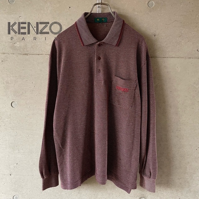【KENZO】logo embroidery polo shirt(lsize)0318/tokyo