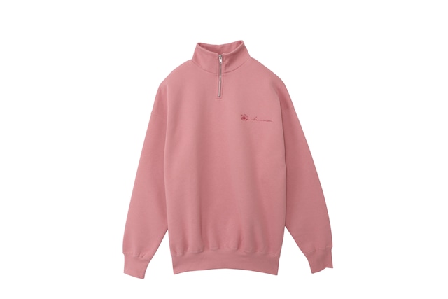 minnon harf zip sweat/Pink