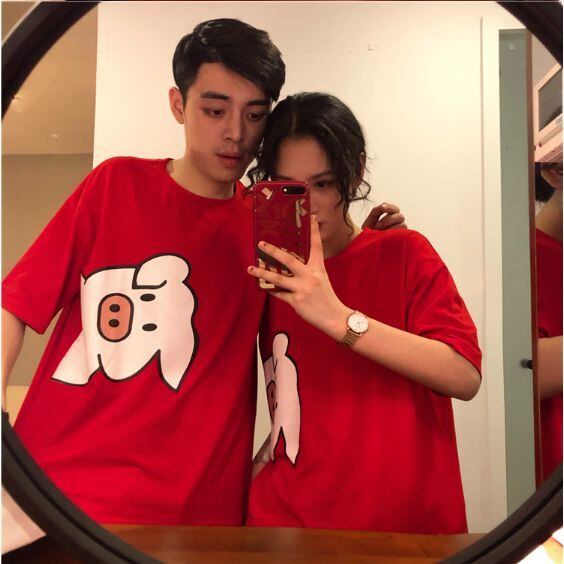 全2色 アニマル キャラクター ユニセックス ペア Tシャツ