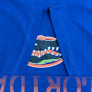 【STARTER】カレッジ フロリダ大学 ケーターズ Gators ビッグサイズ Tシャツ ワンポイントロゴ バックプリント University of Florida 半袖 ブルー US古着