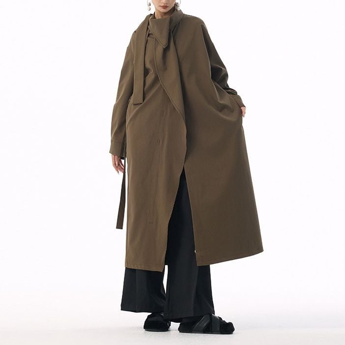 SOLID ASYMMETRIC LONG SHIRT COAT 2colors M-15510