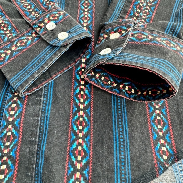 Wrangler ウエスタンシャツ 80s ネイティブ柄 コットン USA製 ヴィンテージ古着 画像5