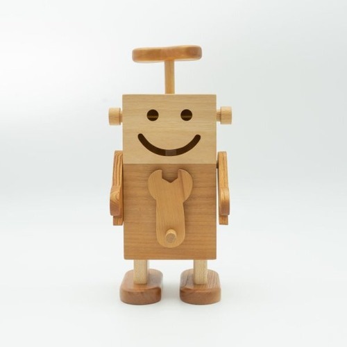 ロボットクン 可愛い木製のおもちゃ【中古】