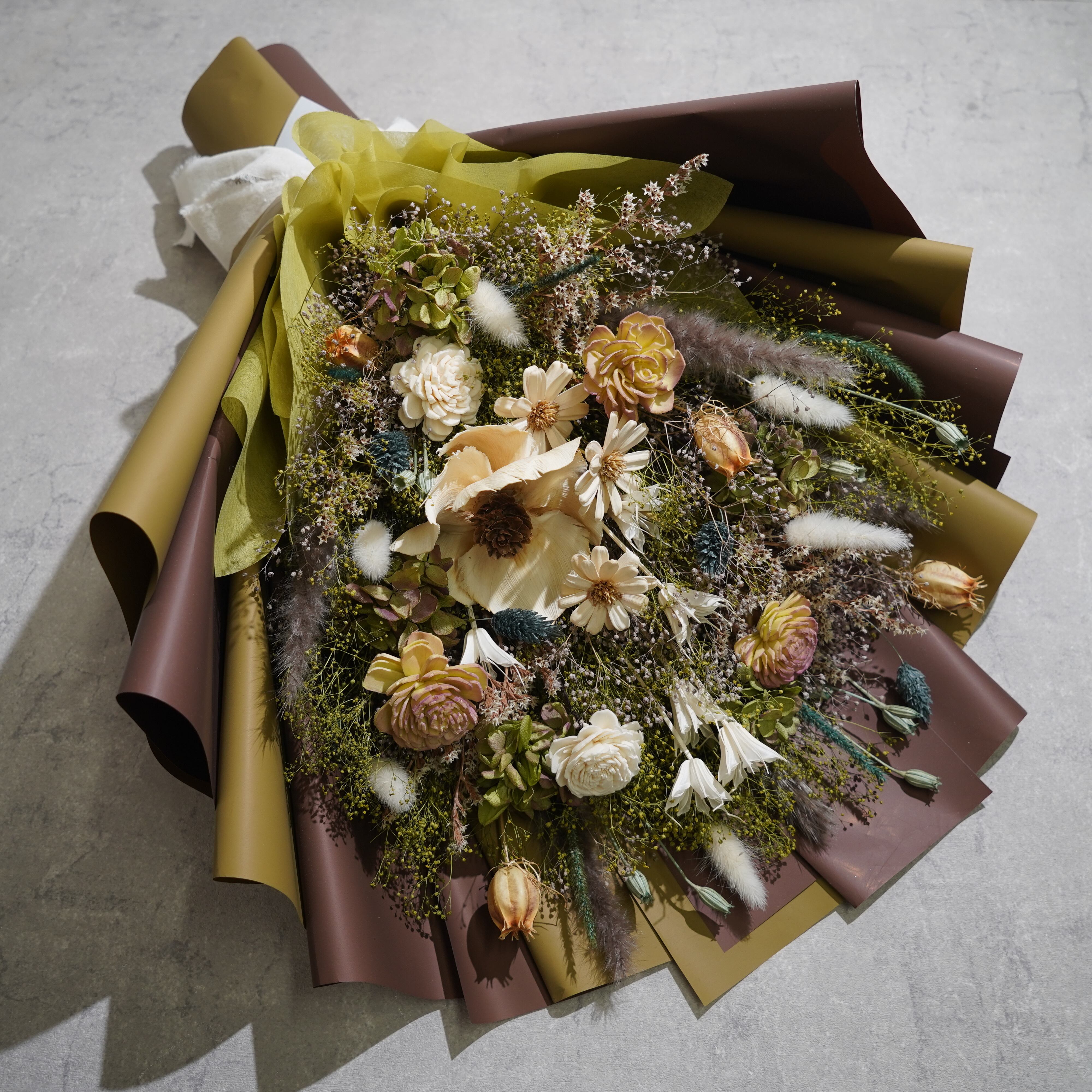 ドライフラワーの花束 LLサイズ グリーン LL-32≪限定1点≫ | Calon