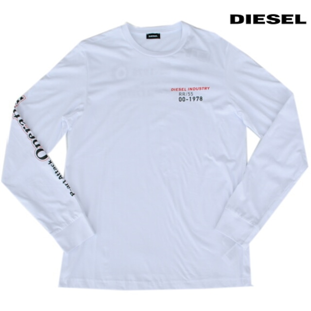 DIESEL ディーゼル Tシャツ 長袖 プリント Tシャツ ロンT メンズ　T-DIEGO-LS-K25 WHITE 2021年秋冬モデル