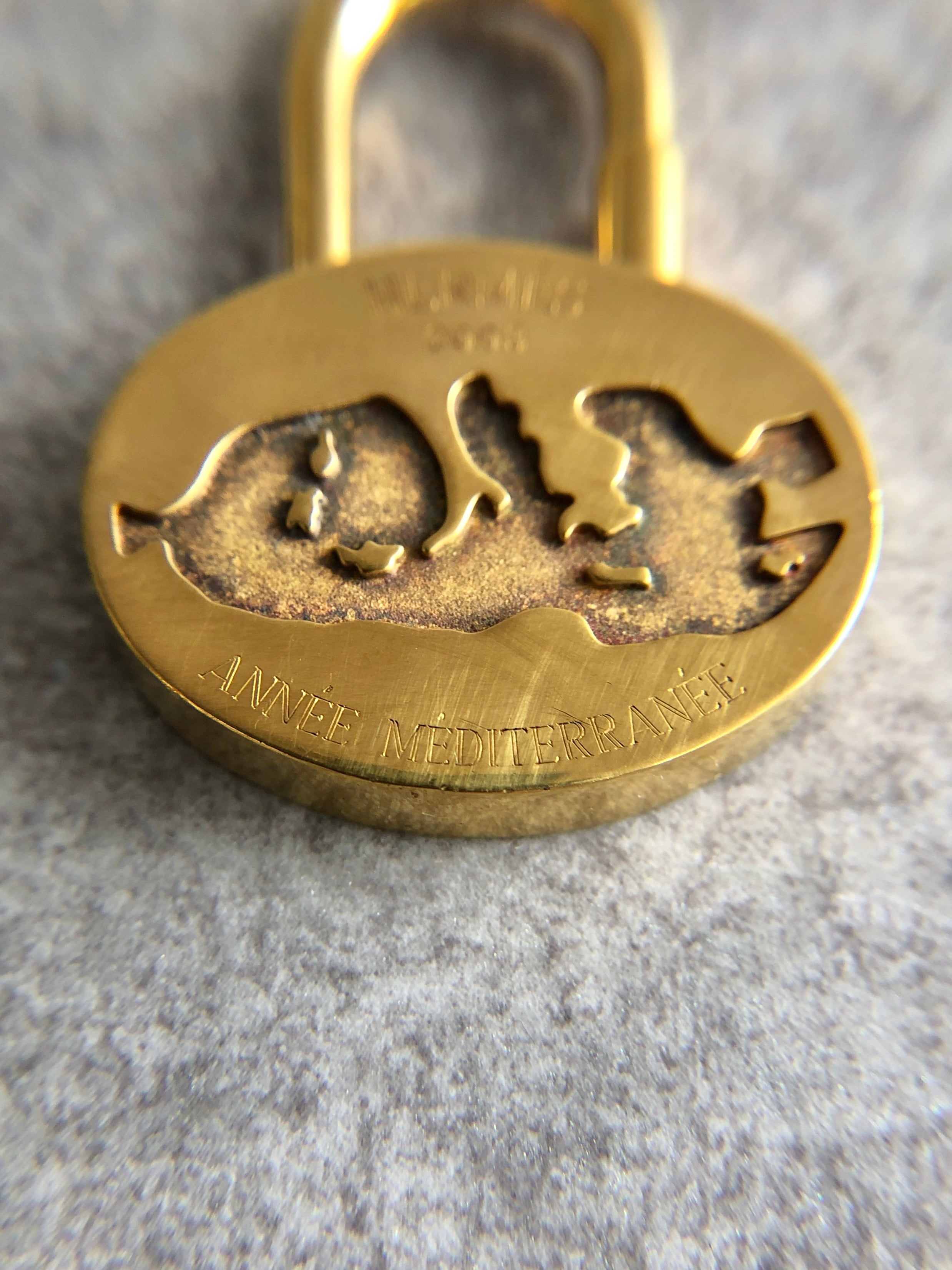 安*様 HERMES 地中海　ゴールドロック　パドロックス　南京錠 HERMES エルメス パドロック ゴールド 地中海 2003年 vintage