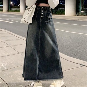 【送料無料】 ロングスカート スカート ロング ロング丈 アンクル丈 マキシ丈 フレア Aライン シンプル ハイウエスト ポケット フリンジ デニム かわいい 大人可愛い きれいめ カジュアル 大人 上品 おしゃれ お洒落 レトロ こなれ感 コンサバ系 ラフ 抜け感 レディライク 無地 春 30代 40代 レディース 女性用 ママ ママ服 ママコーデ デート お出かけ 休日 アウトドア お茶会 女子会 授業参観 着回し 普段使い 韓国 ファッション 楽ちん 体型カバー 脚長 定番 着痩せ ブルー