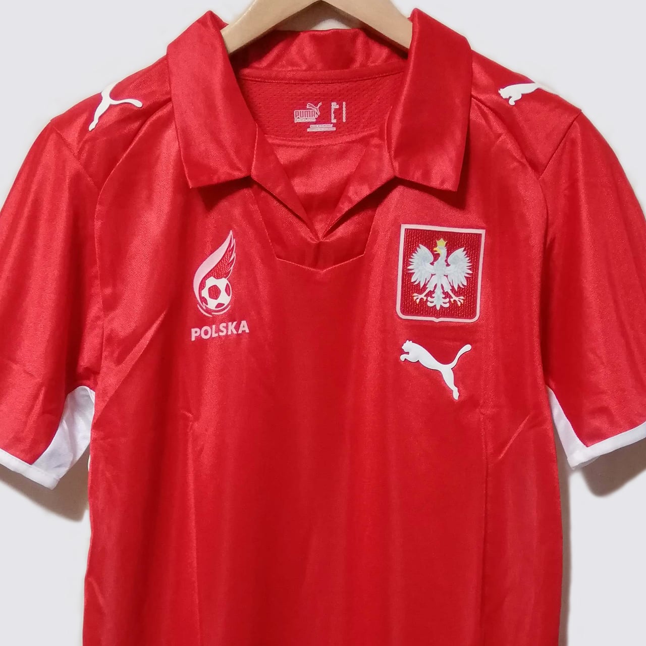 ポーランド代表 Puma サッカーウェア 赤 ポーランド代表 2008 Puma アウェイ半袖 ユニフォーム（インポートS