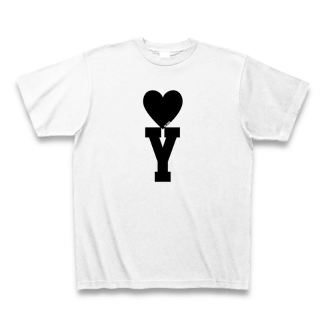 MR.HUGE HEART ON INITIAL（ハート　オン　イニシャル）PRINTED Tシャツ　ホワイト Y