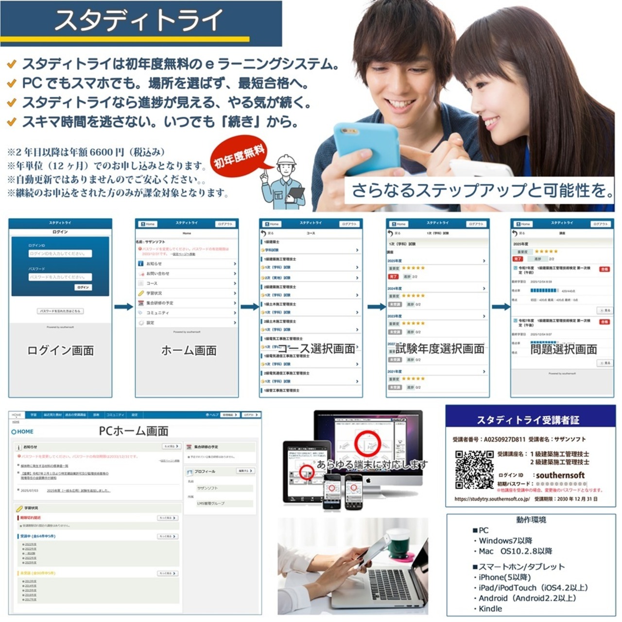 測量士補試験学習セット 令和8年度版 スタディトライ1年分付き スマホ学習対応