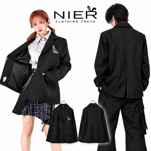 BLACK TAILORED JACKET【刺繍デザイン】