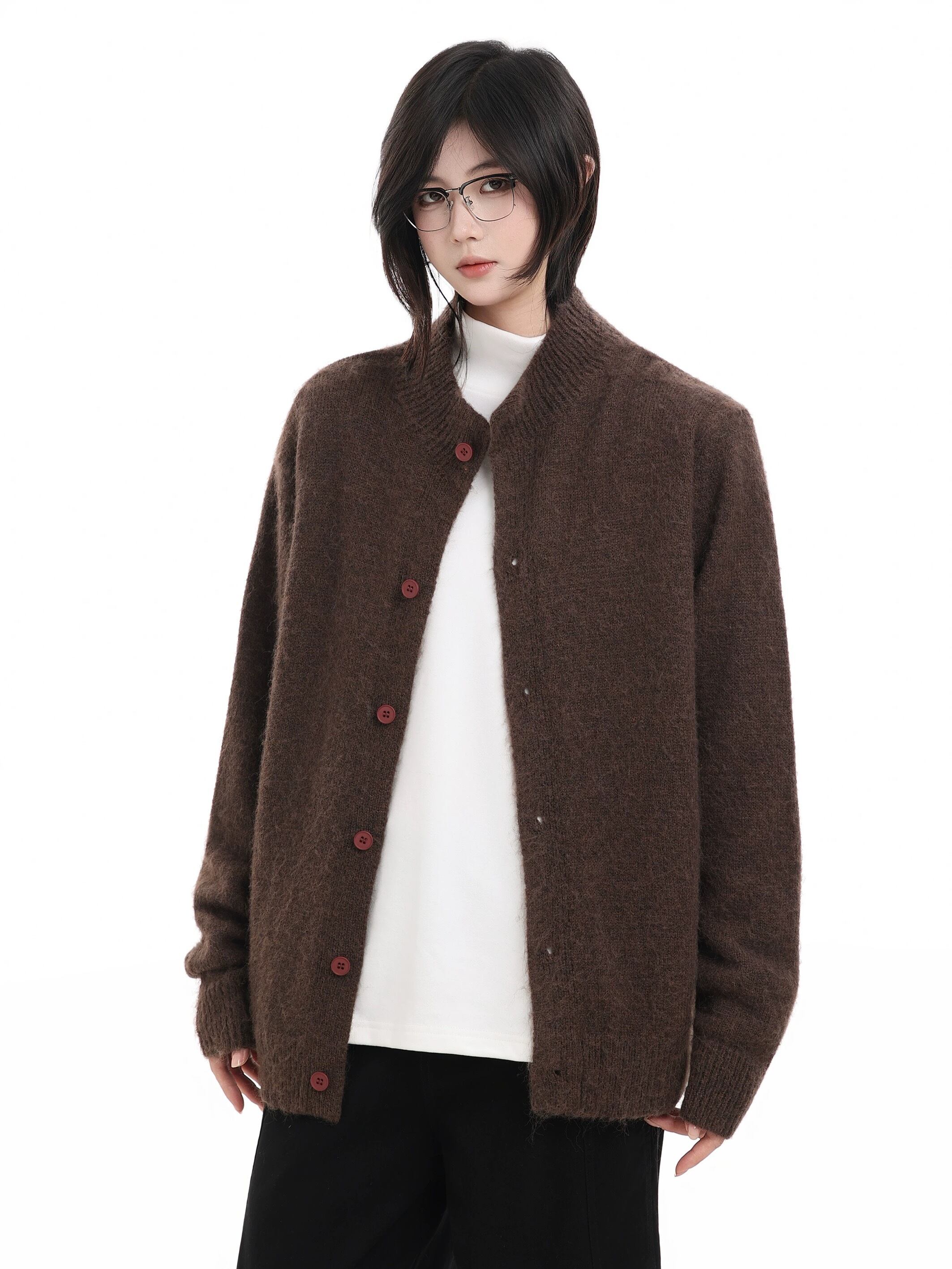 モックネックボタンカーディガン / MOCK NECK BUTTON CARDIGAN