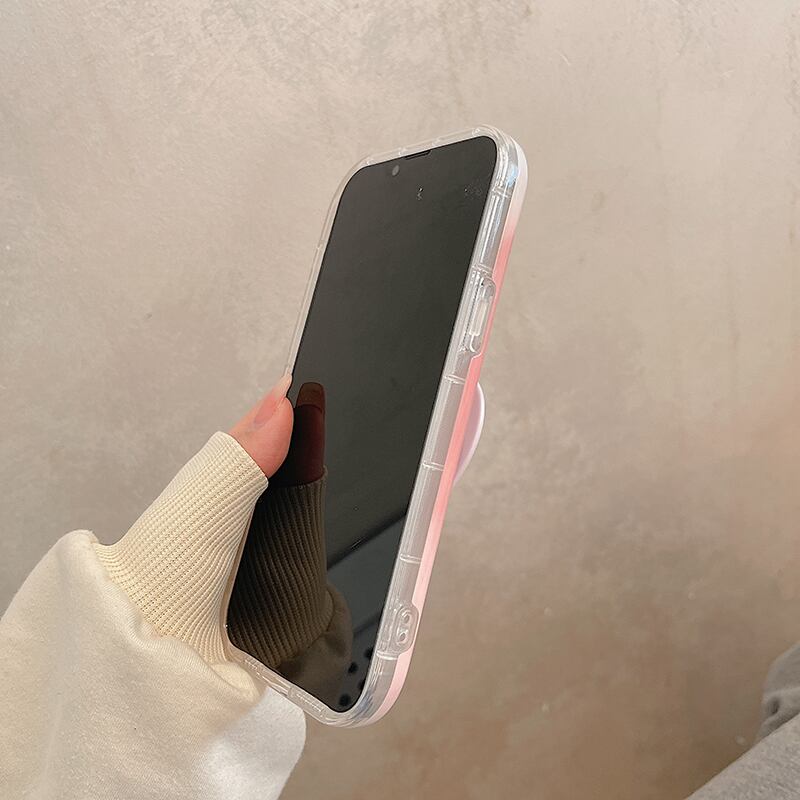 iPhone14 Pro Max/13/12ケース いちごミルク ハートソケット付き