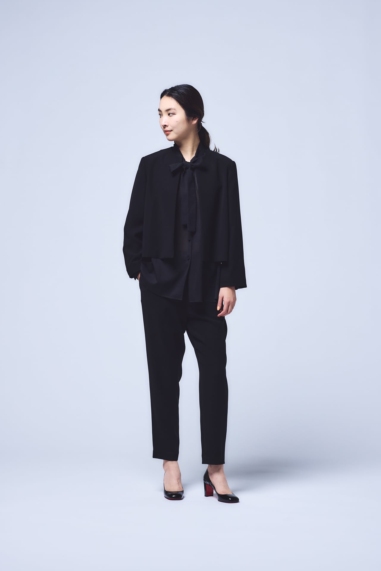 NO-COLLAR JACKET（BLACK） 23BF03 | saqui (store)