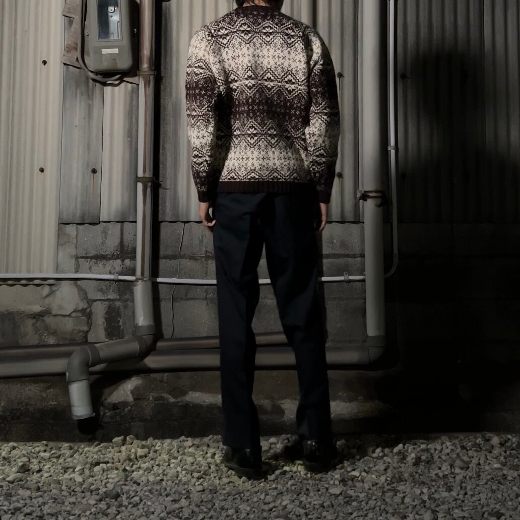s “J CREW” 巨人タグ Nordic pattern knit shirt 年代 ジェイ