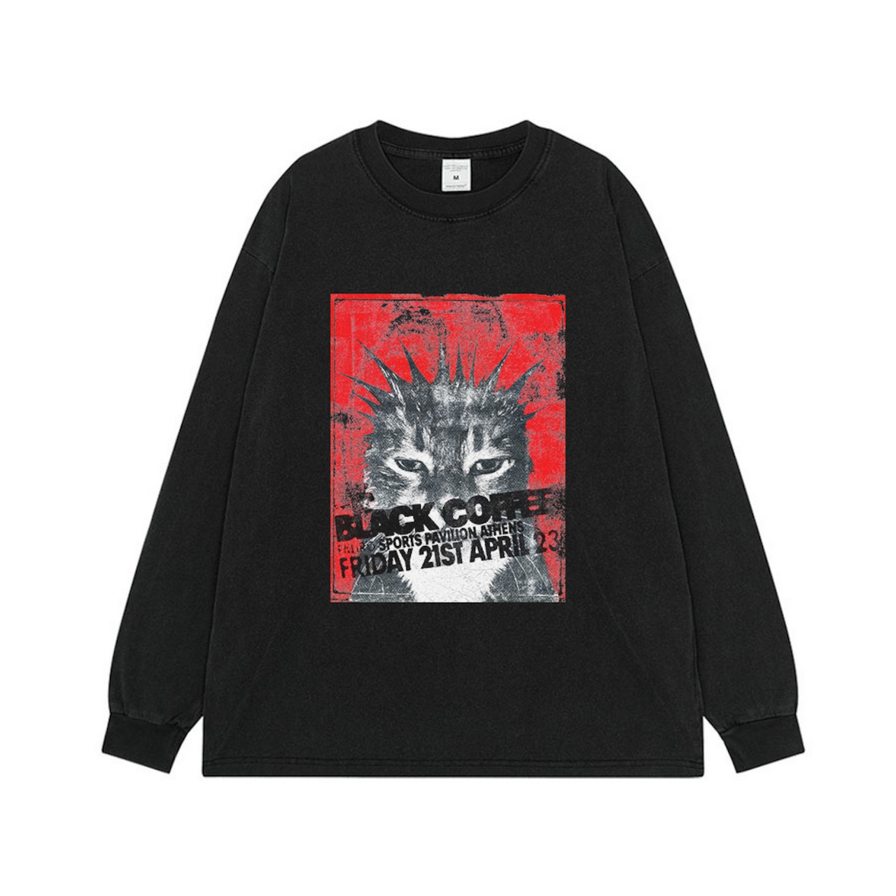 VINTAGE ストリート ロックキャット Tシャツ T1777