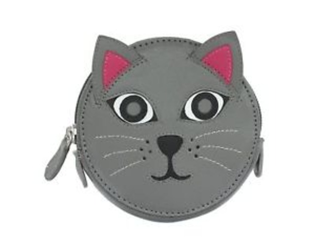 【送料無料】デザインラウンドレザーコインmala leather animal design round leather coin purse 4155_11 cat