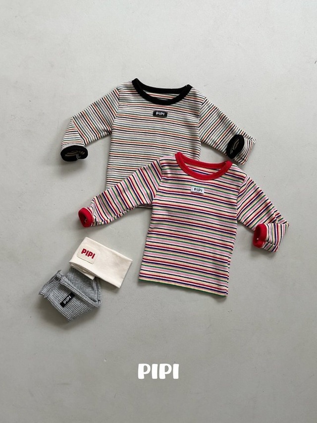 【取寄】PIPI レインボーラッパTシャツ｜秋服｜韓国子供服｜26/AT