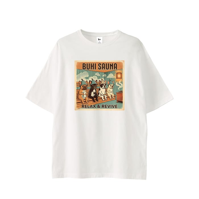 BUHI SAUNAビックシルエットTシャツ(White)