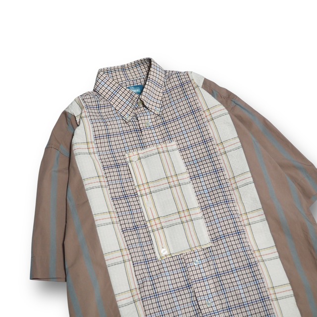 【REMAKE】半袖ドッキングシャツ