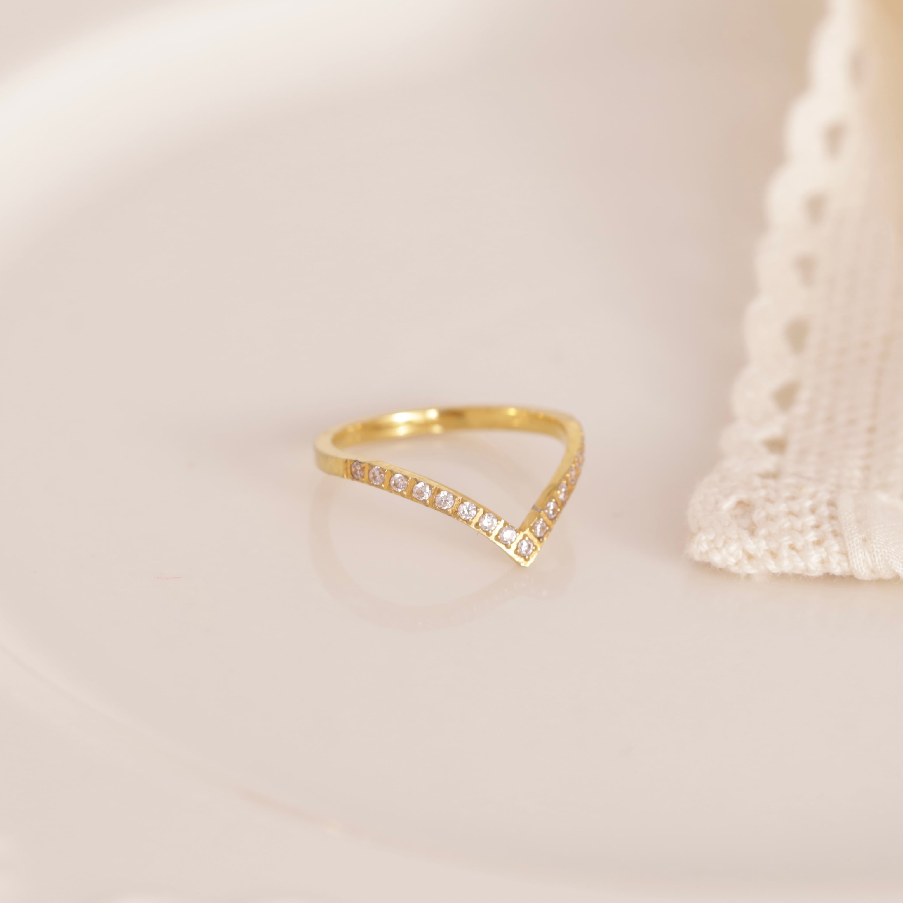 316L zirconia pointed ring #r18*
