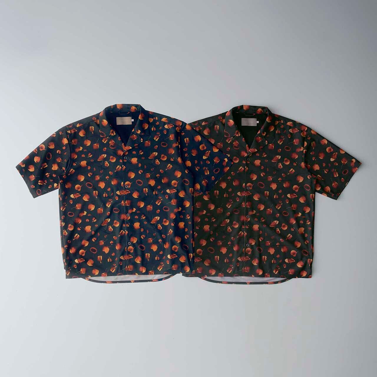 【CURLY＆Co.】TricotPrint OpenCollar Shirt CURLY&Co./TRICOT PRINT OPEN COLLAR SHIRT -sunset droplets