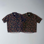 CURLY&Co./TRICOT PRINT OPEN COLLAR SHIRT -sunset droplets-