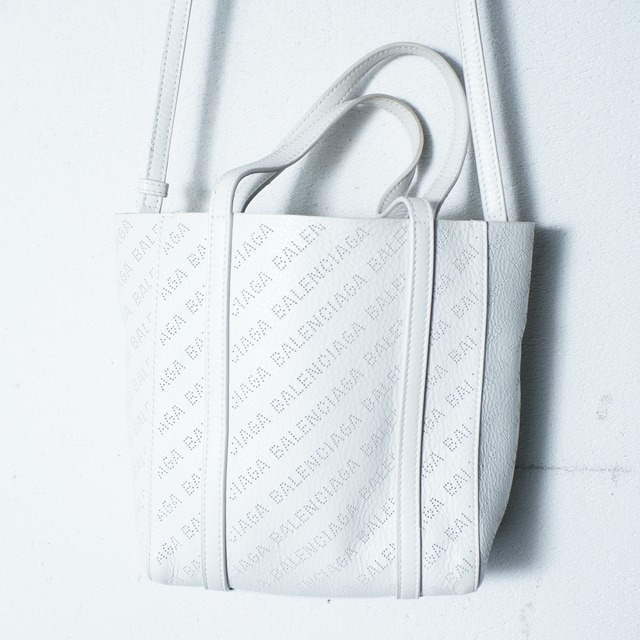 BALENCIAGA】バレンシアガ パンチングロゴストライプ2WAYレザー 